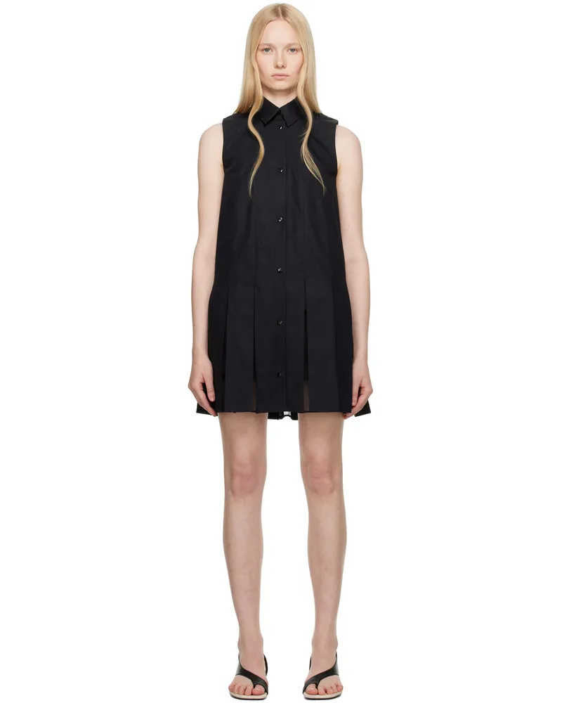 Moncler Black Cotton & Silk Shirt Minidress 999