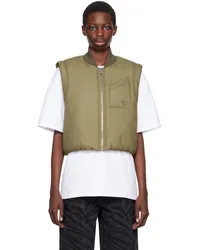 Ganni Green Zip-Up Vest Kalamata