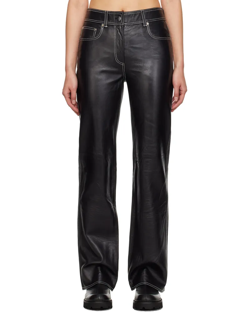 STAND Black Sandy Leather Pants 89900