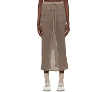 Brown Net Maxi Skirt