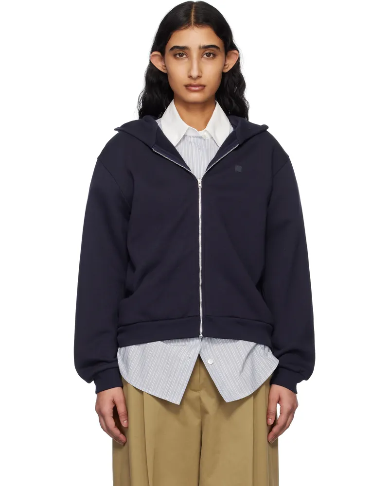 Acne Studios Navy Zipper Hoodie 885