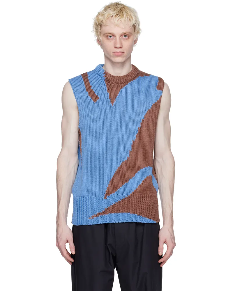 Jil Sander Blue Intarsia Vest 979