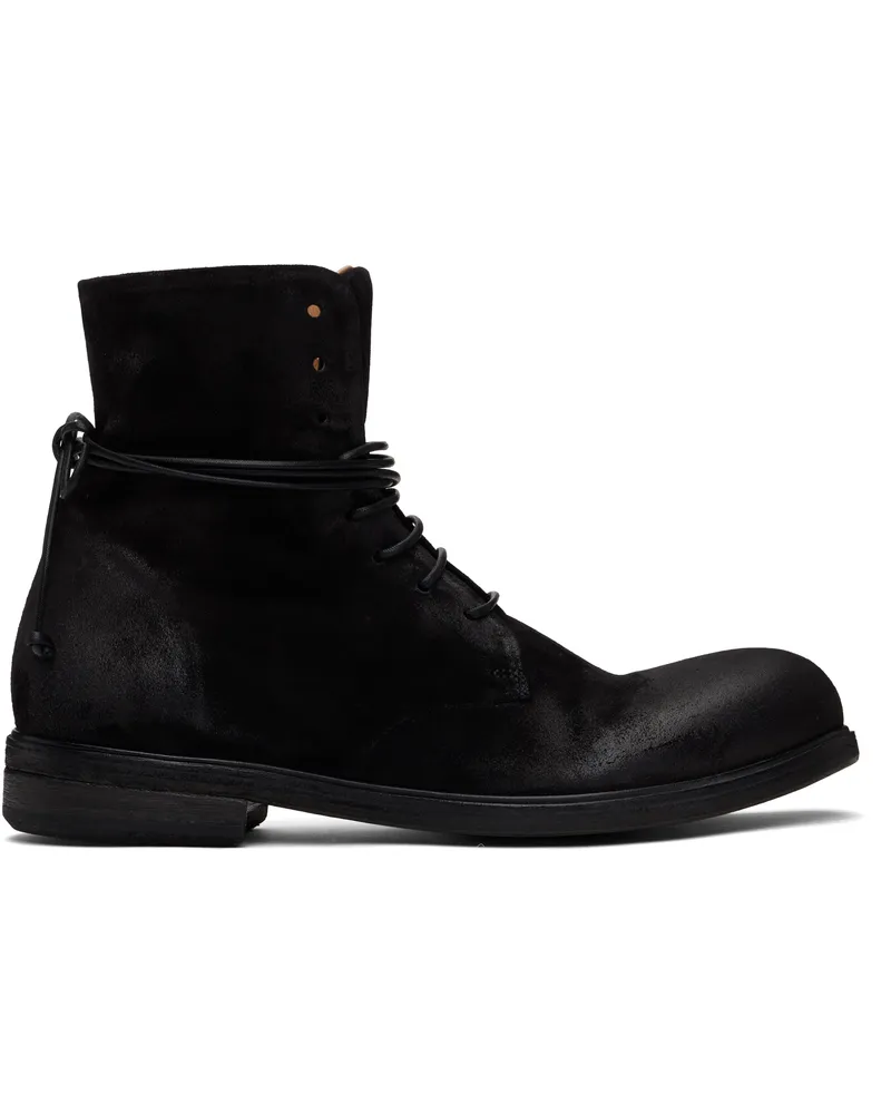 Marsèll Black Zucca Media Lace-Up Ankle Boots Black