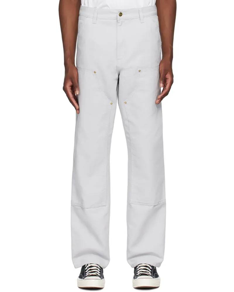Carhartt WIP Gray Double Knee Trousers 02
