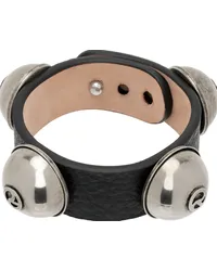 Acne Studios Black Leather Stud Bracelet Black