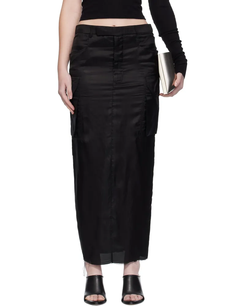 Rick Owens Black Concordians Firbanks Midi Skirt 09