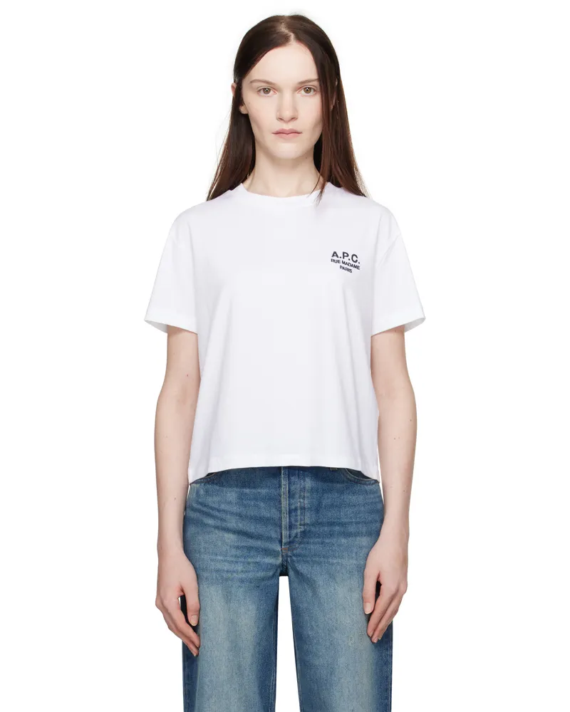 A.P.C. White Boxy 'Rue Madame' T-shirt Tae