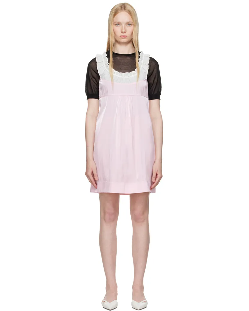SHUSHU/TONG Pink Patchwork Sling Minidress Pi100