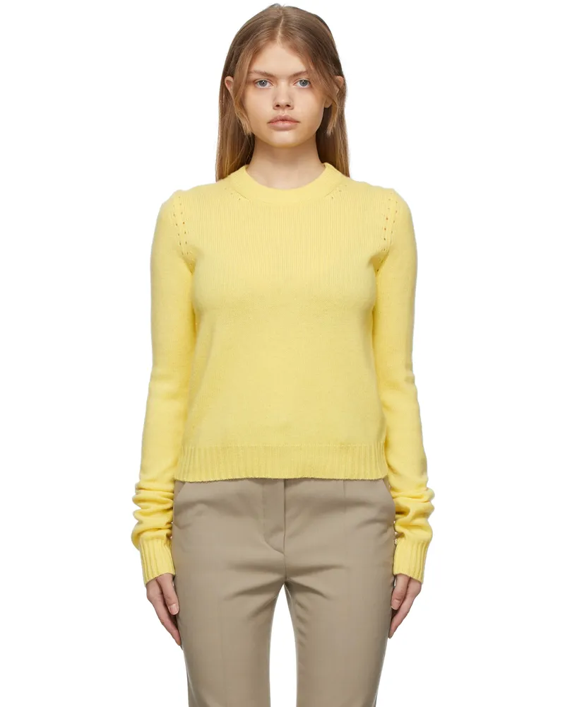 SPORTMAX Yellow Agitare Cashmere Crewneck 001