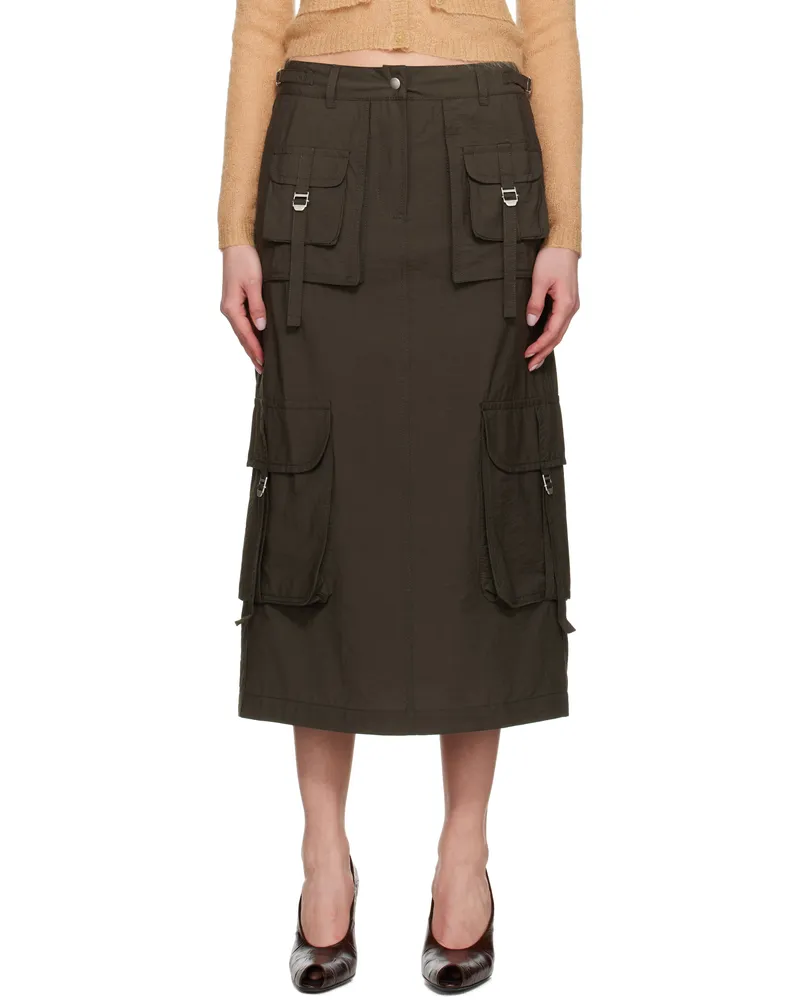 Acne Studios Gray Cargo Maxi Skirt Aa3