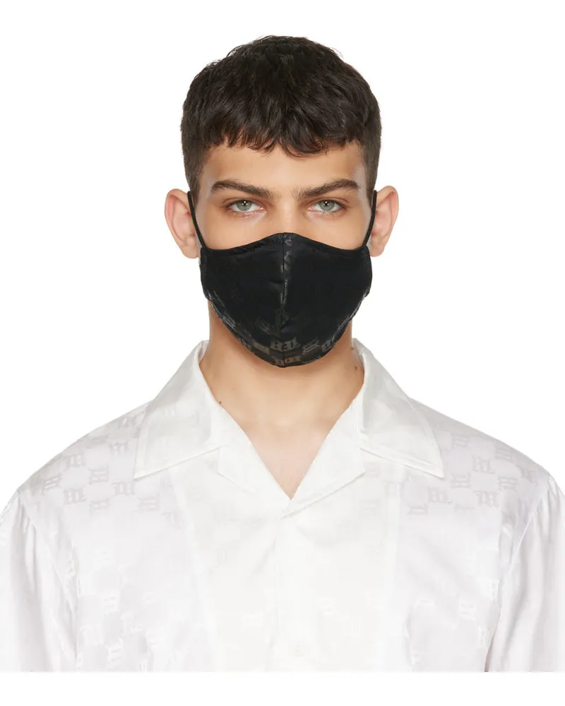 MISBHV Black Monogram Face Mask Black