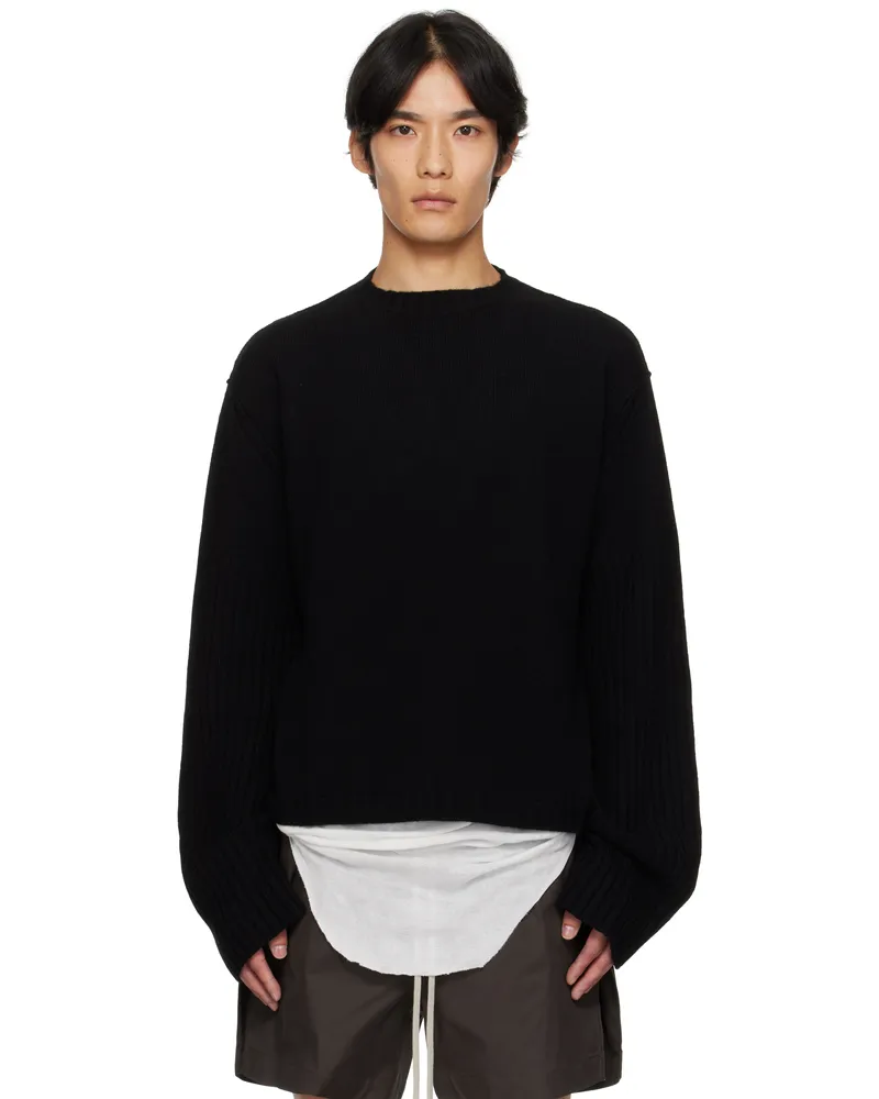 Rick Owens Black Concordians Round Neck Sweater 09