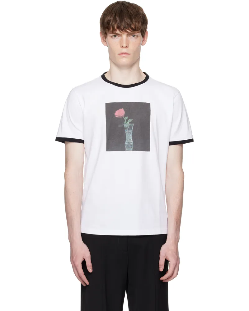 Ernest W. Baker White Rose Print T-shirt White
