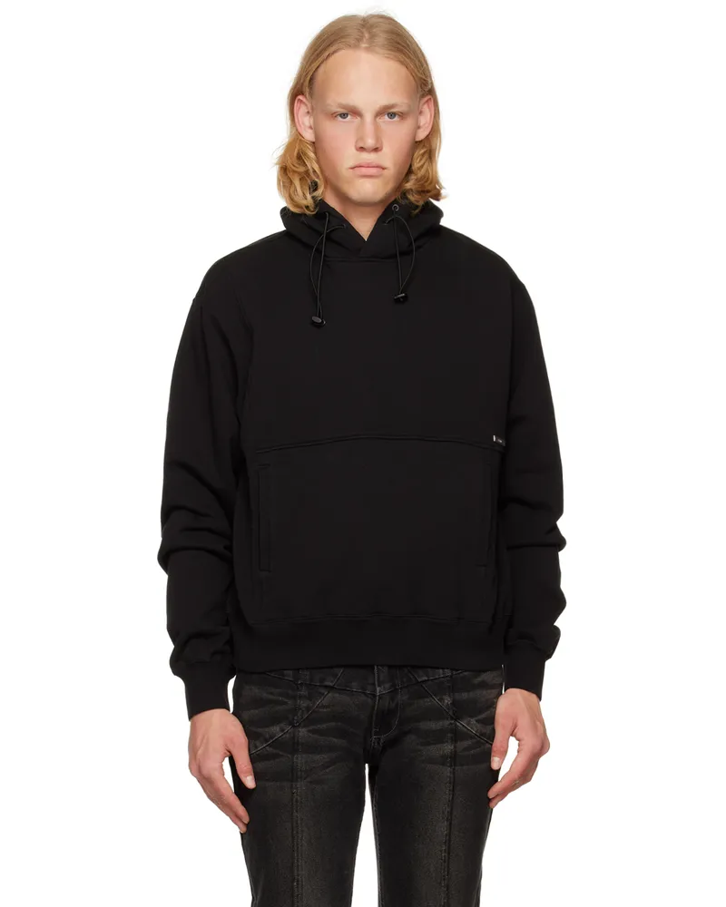 C2H4 Black Metal Tag Hoodie Black