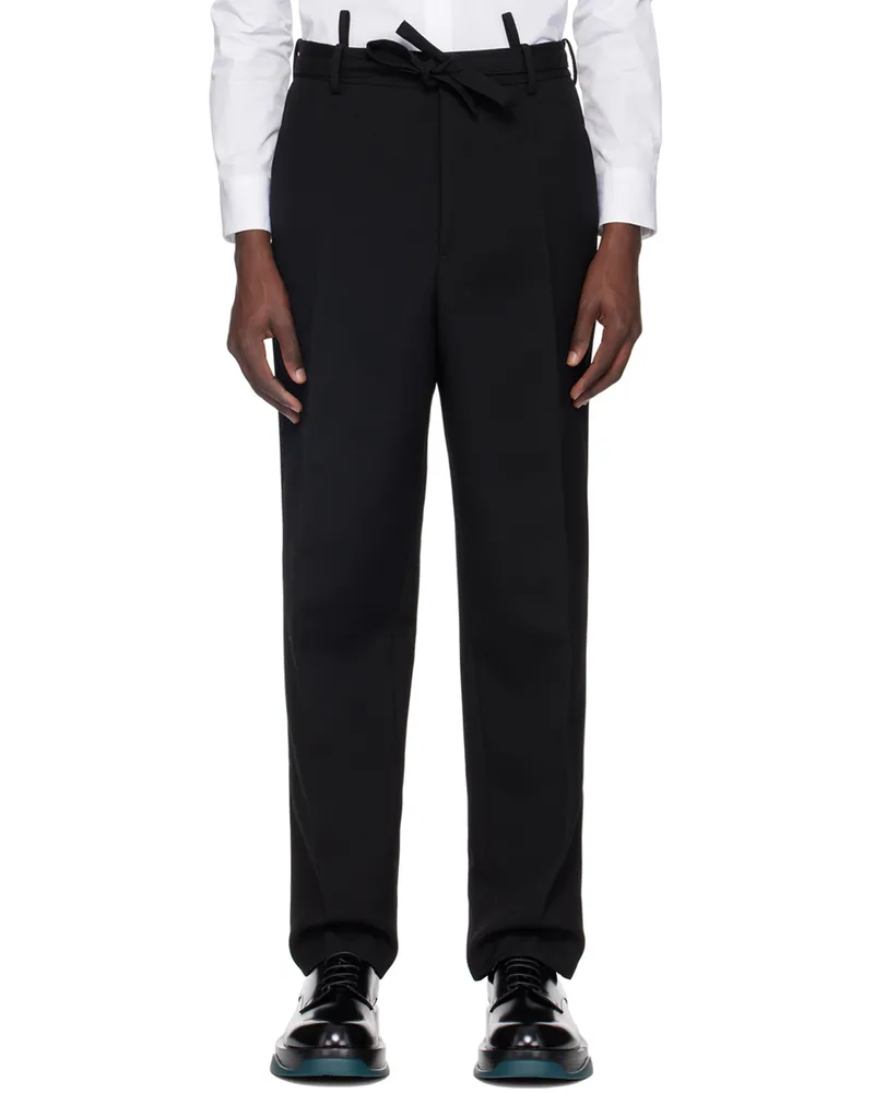 Jil Sander Black Layered Trousers 001