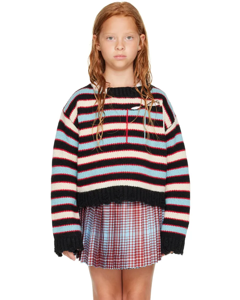 Charles Jeffrey Loverboy SSENSE EXCLUSIVE Kids Multicolor Slash Stripe Sweater Multicoloured
