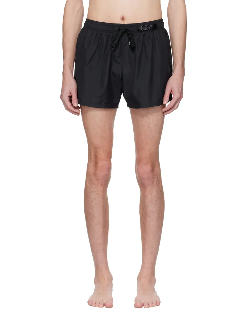 Moschino Black Letters Swim Shorts Black