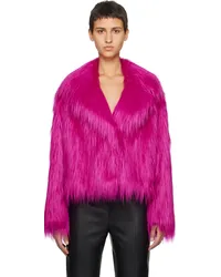 STAND Pink Janet Faux-Fur Jacket Fuchsia