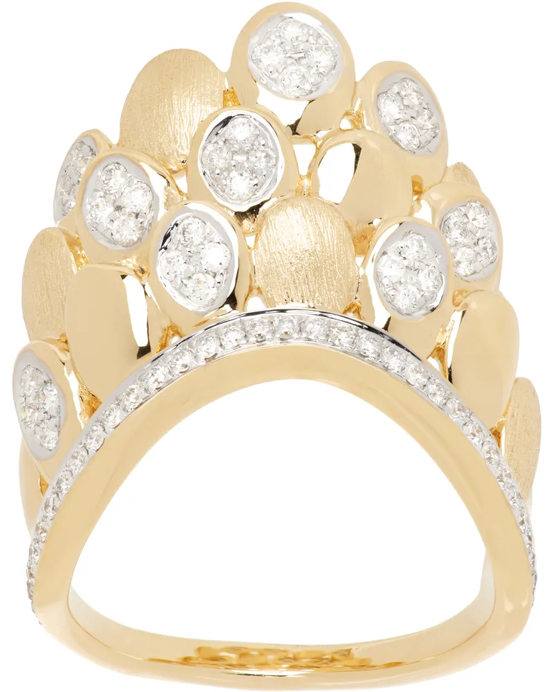 Rainbow K Gold Blossom Diamond Ring 14k
