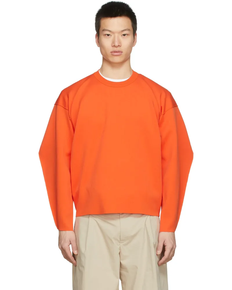 Rito Structure Orange Oversized Round Neck Sweatshirt Org
