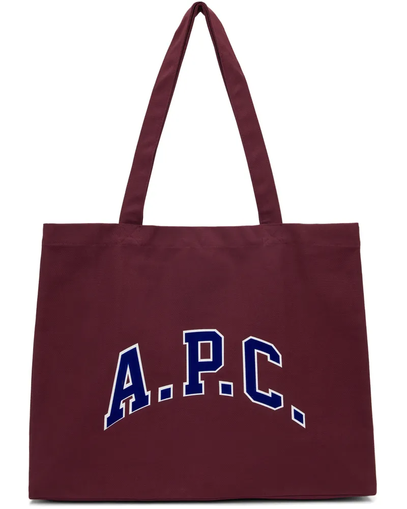 A.P.C. Burgundy Shopping Diane University Tote Gac