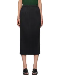 Issey Miyake Black Basics Midi Skirt Black