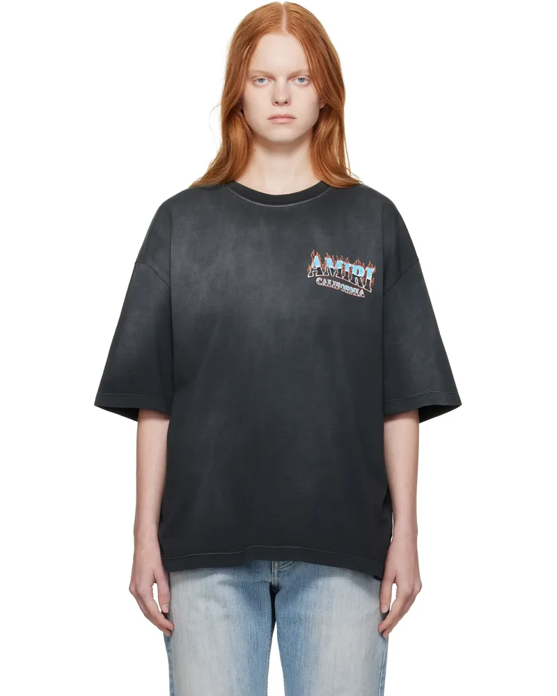 Amiri Gray 'AMIRI' Sunny Place Oversized T-shirt Black