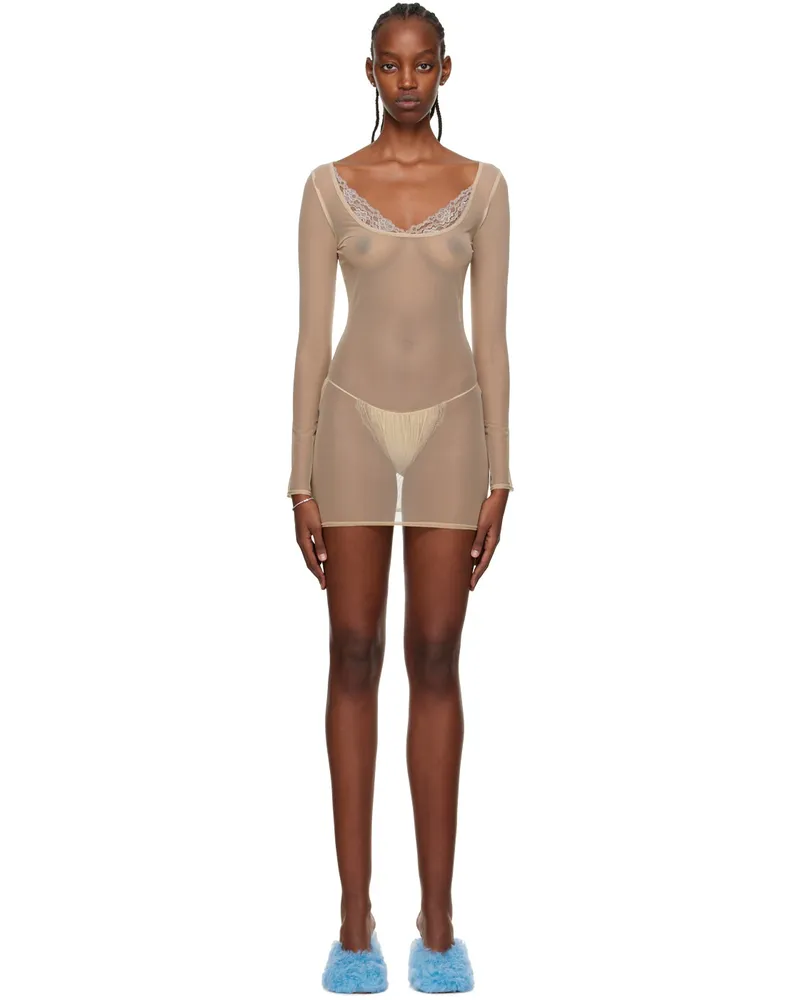 VAILLANT SSENSE Exclusive Tan Sheer Minidress Meshtan
