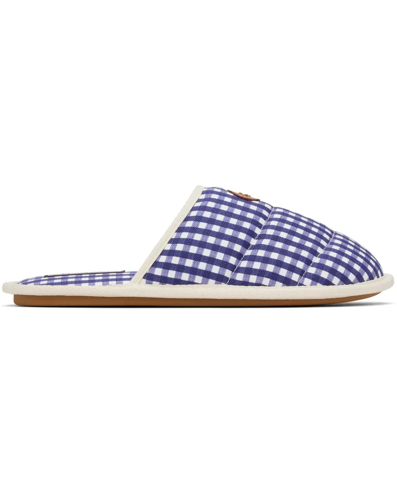 Valentino Garavani Blue & White 'Ta Chambre' Slippers Rg3