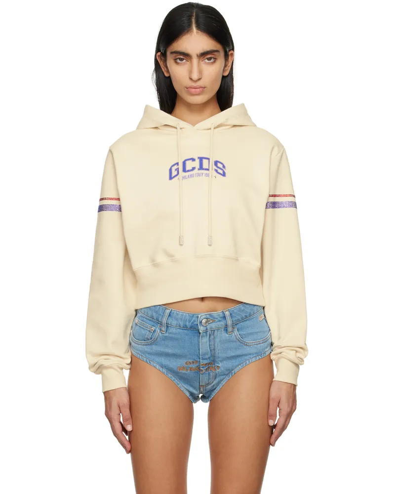 GCDS Off-White Cropped Hoodie 15