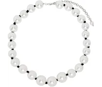 White Knotted Pearl Necklace
