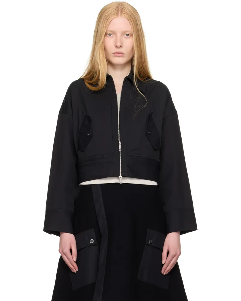 3.1 phillip lim Black Double Zip Convertible Utility Cropped Jacket Black