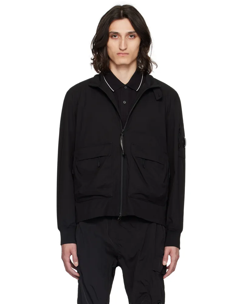 C.P. Company Black Lens Bomber Jacket Black