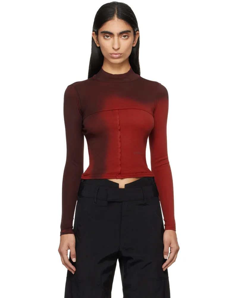 Eckhaus Latta Red Lapped Baby T-shirt Maroon