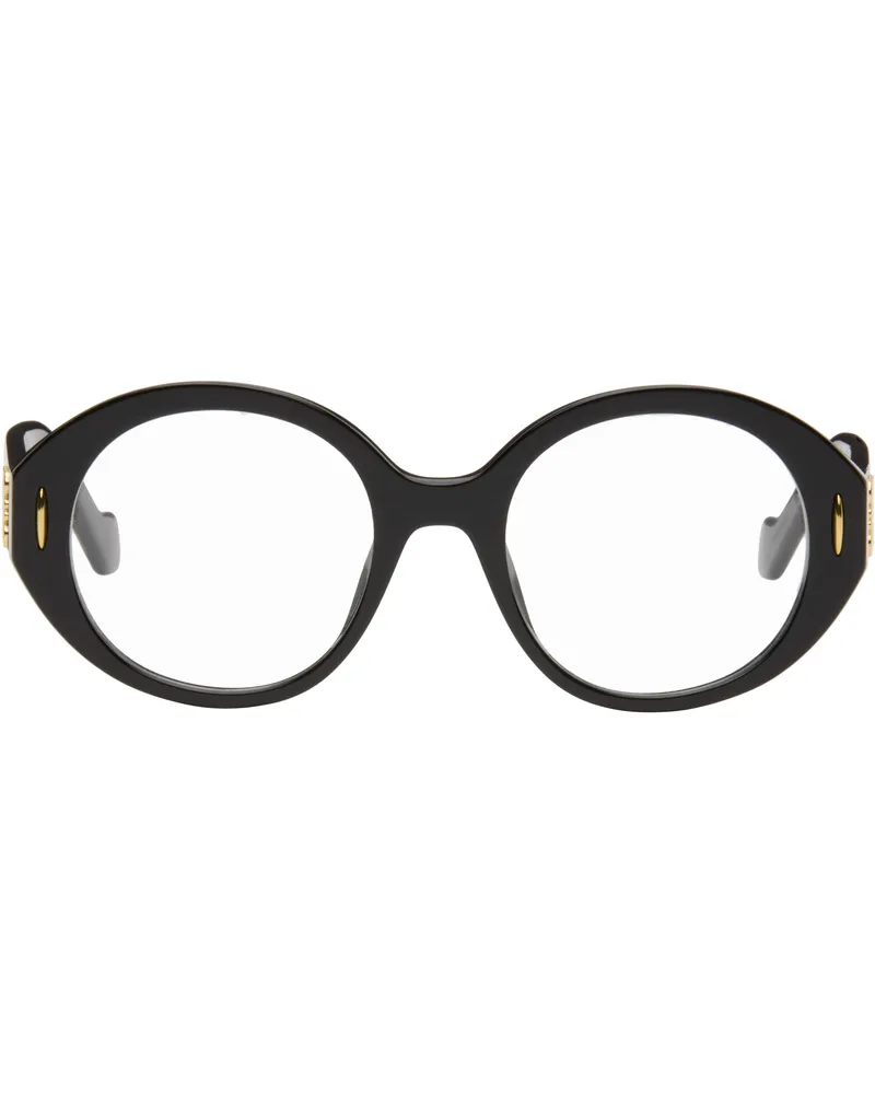 Loewe Black Anagram Oval Glasses Shiny