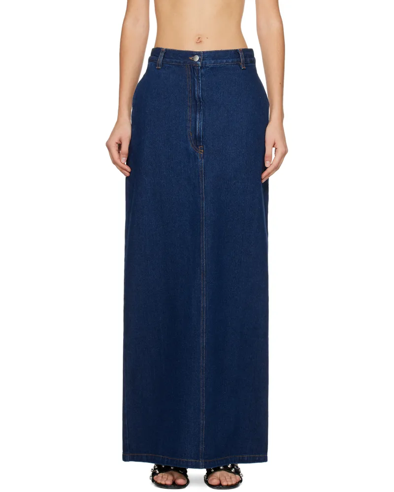 Beaufille Blue Minter Denim Maxi Skirt Blue