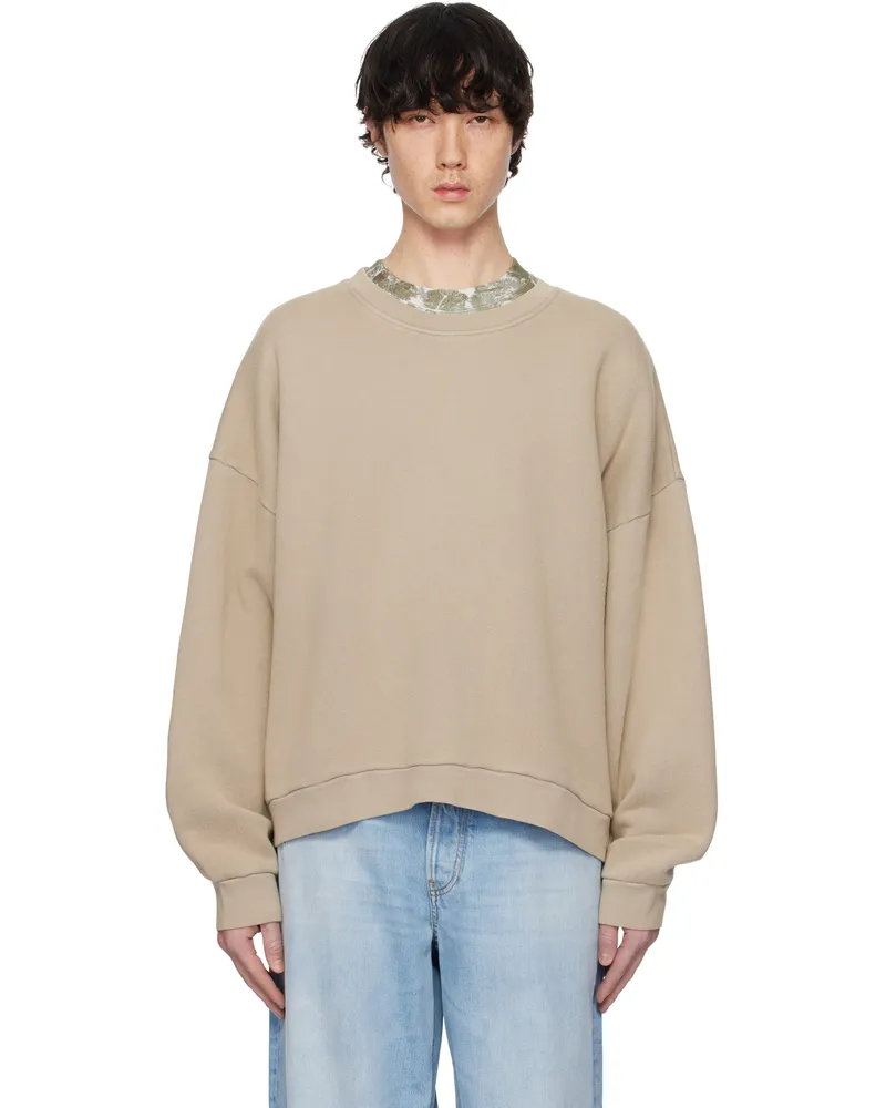 Acne Studios Beige Logo Patch Sweatshirt Dkx