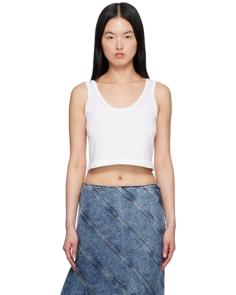 Alaïa White Crop Tank Top 000