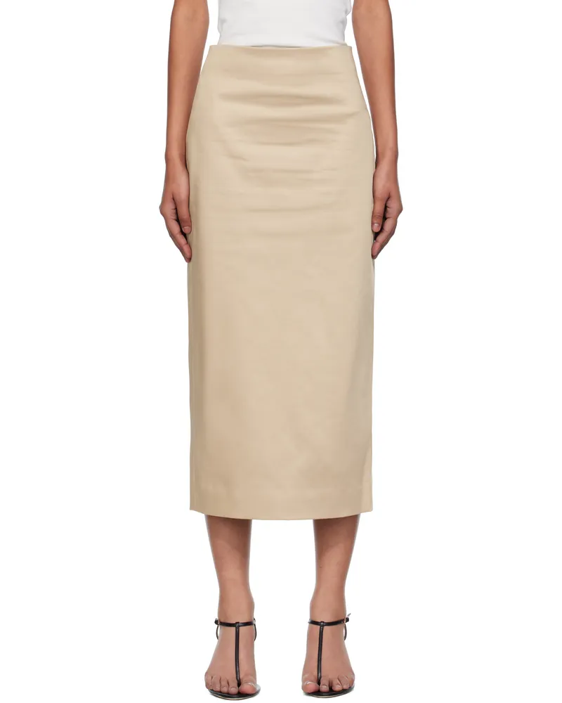 GIA STUDIOS Beige Marisol Midi Skirt Beige