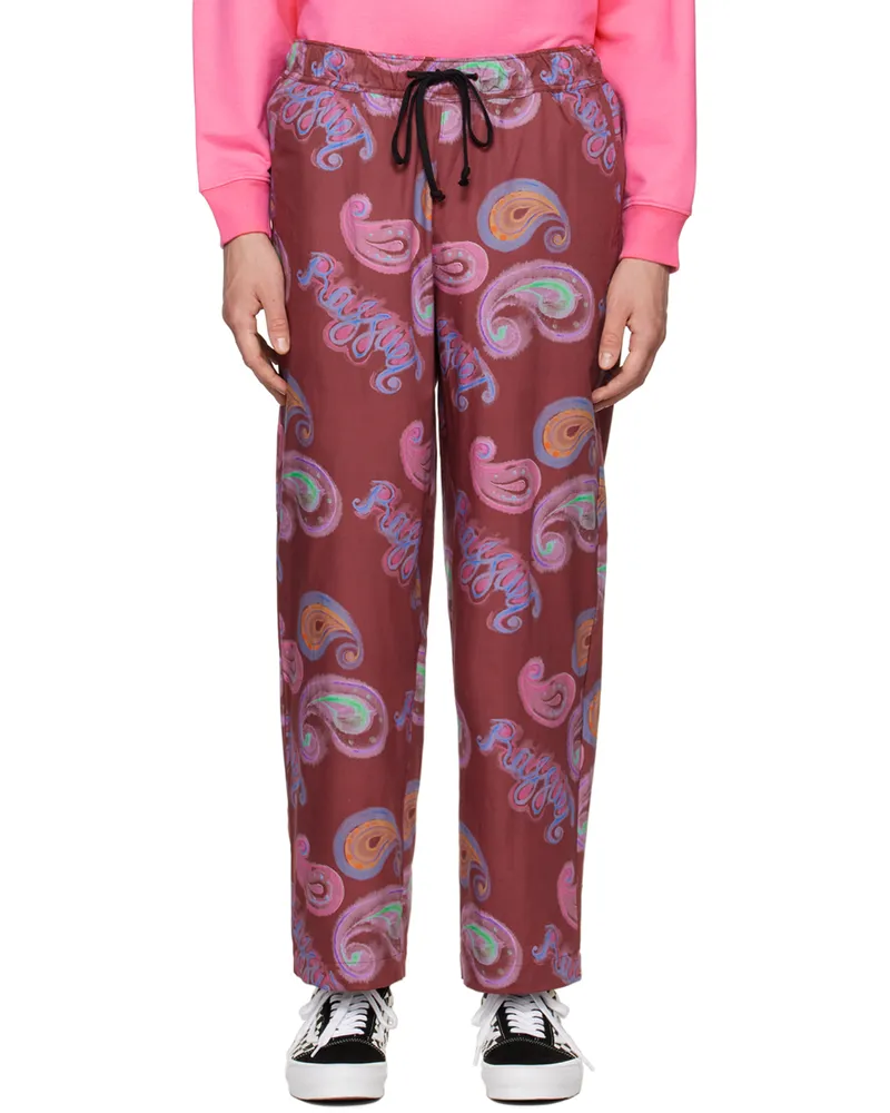 PACCBET RASSVET Red Graphic Print Trousers Pacc11p005