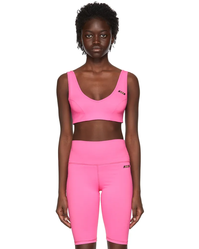 MSGM Pink Nylon Sports Bra 15