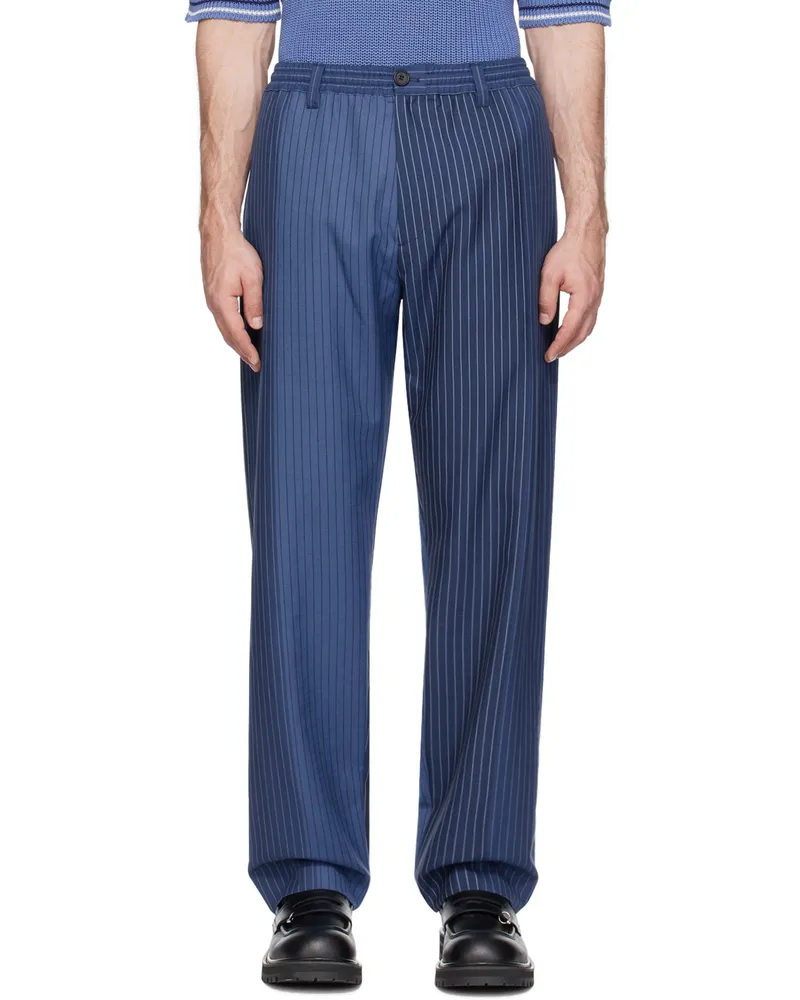 Marni Navy Pinstripe Trousers Stb94