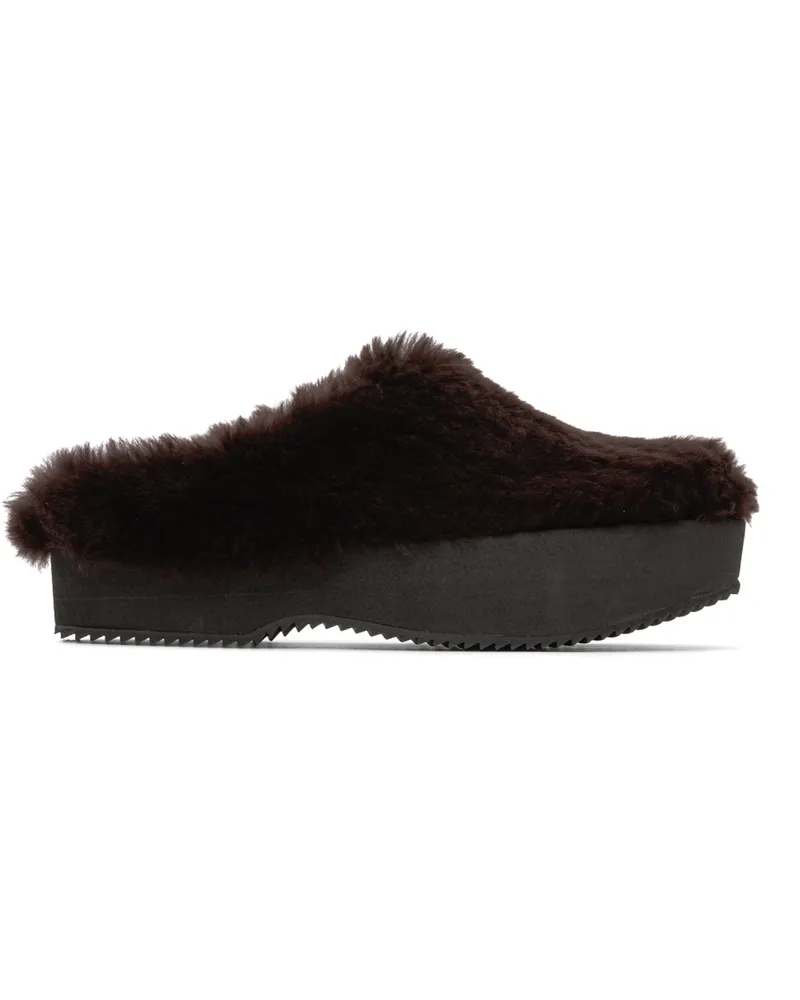 Dries van Noten Brown Shearling Slippers 704