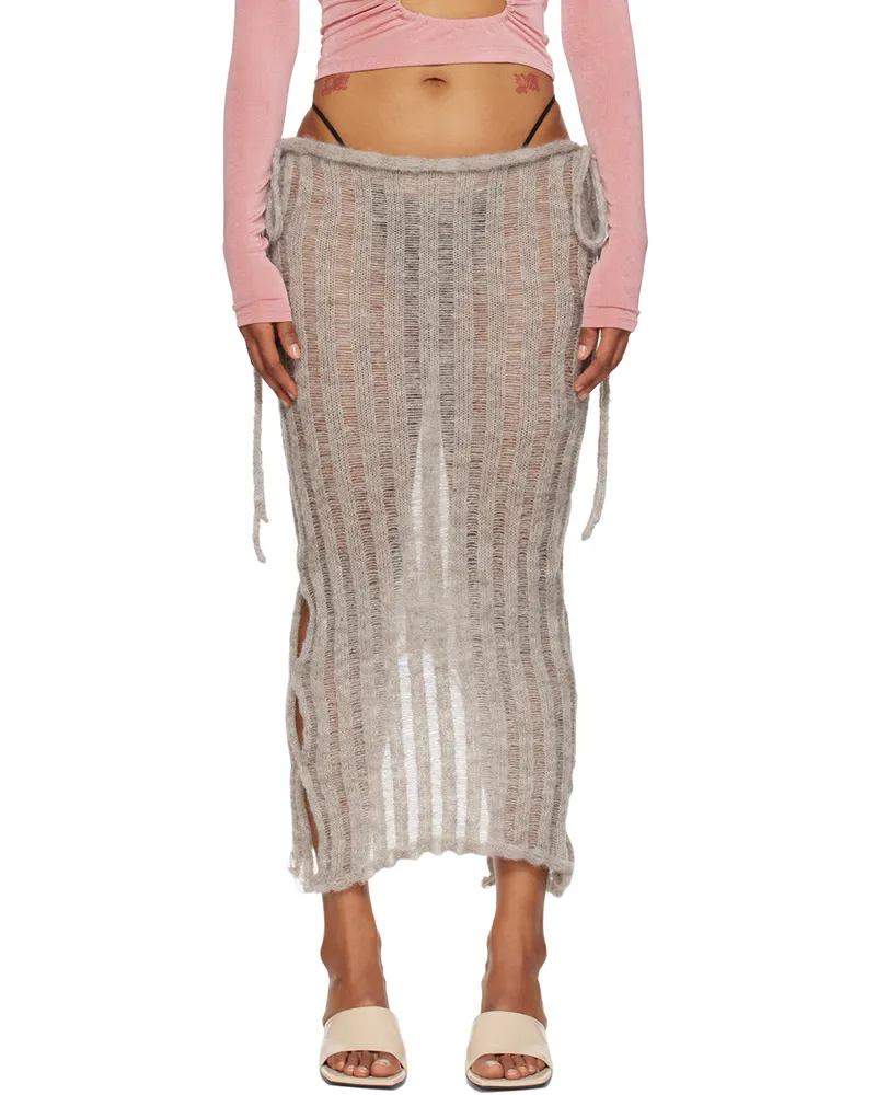 TYRELL SSENSE Exclusive Beige Maxi Skirt Grey