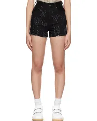 Acne Studios Black Distressed Denim Shorts Black