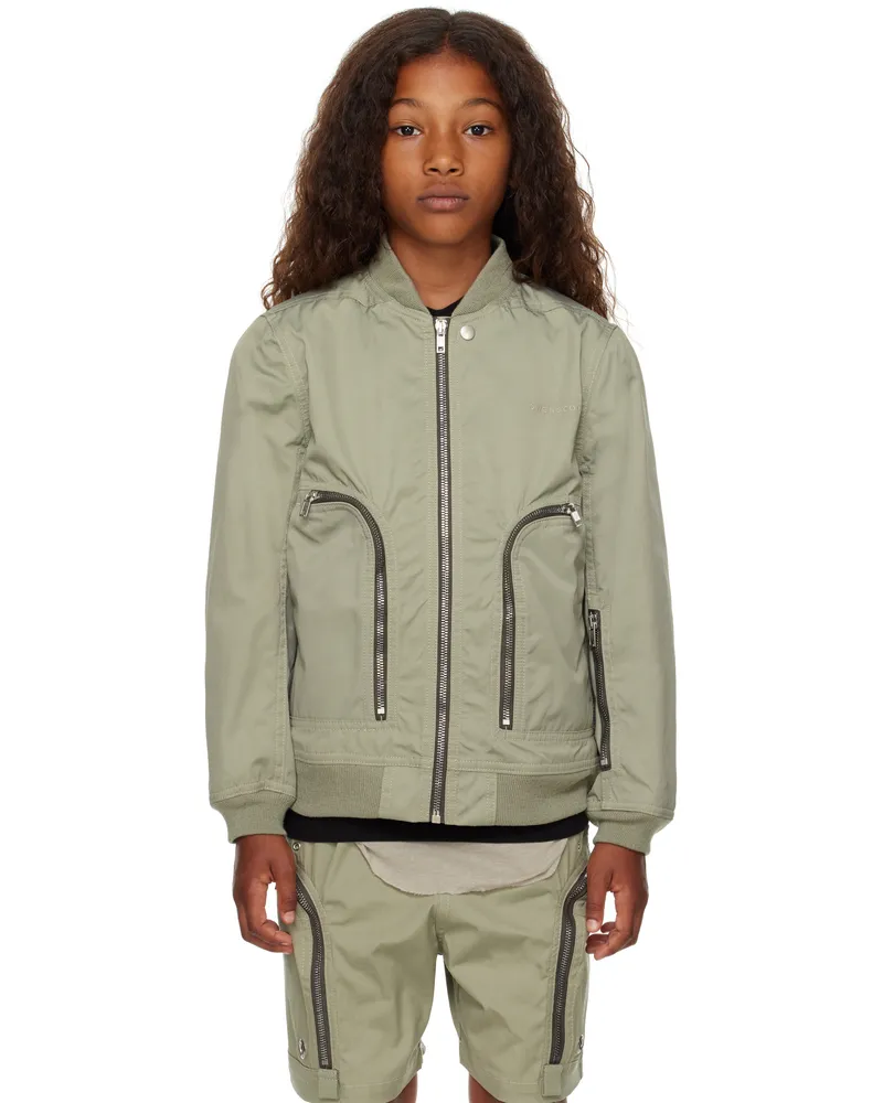 Rick Owens Kids Khaki Hollywood Bauhaus Flight Bomber Jacket 1508