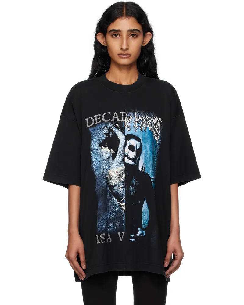 VETEMENTS Black Cradle of Filth Cut-Up Oversized T-shirt Black