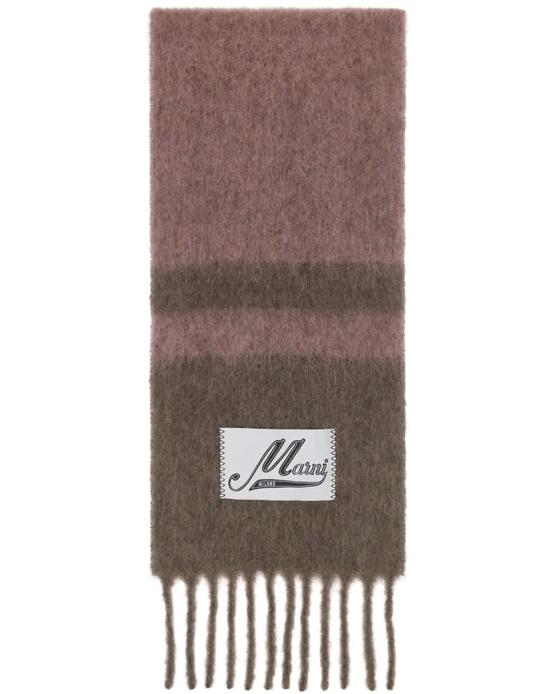 Marni Purple & Brown Striped Scarf Stc68