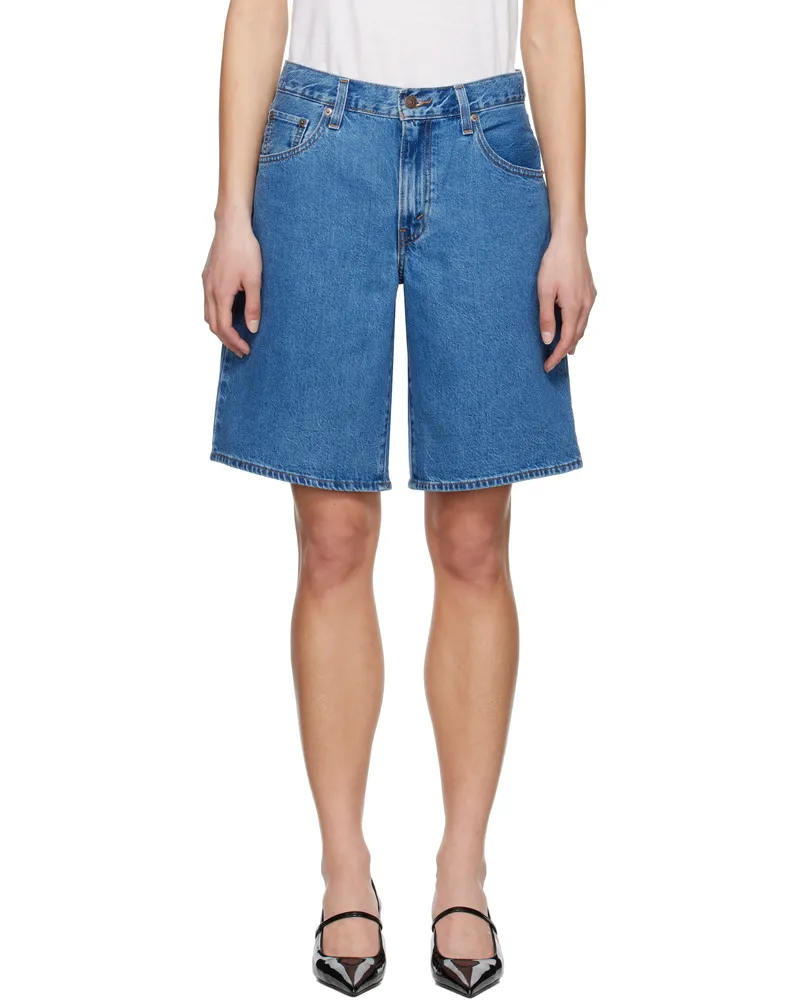 Levi's Blue Baggy Dad Denim Shorts Foolish