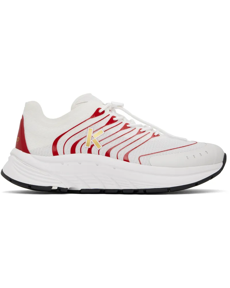 Kenzo White & Red Kenzo Paris 'KENZO-Pace 2.0' Sneakers Medium